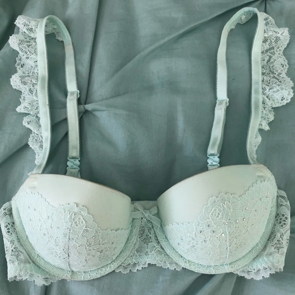 Mint green bra